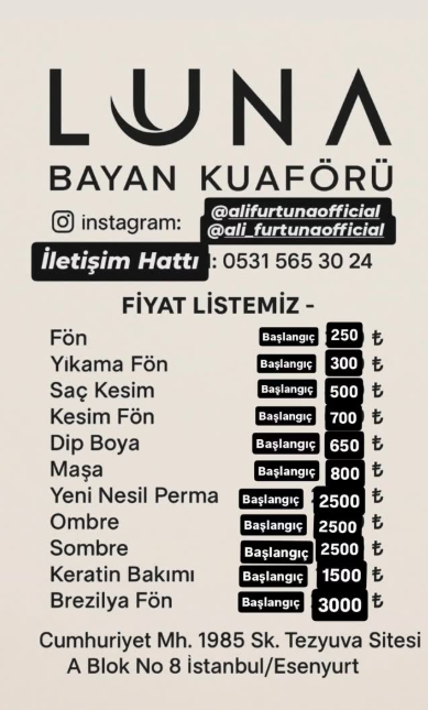 سالن زیبایی علی بی در غرب استانبول