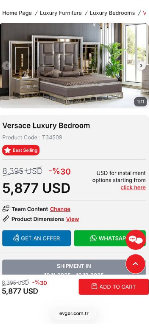 فروش ست کامل مبلمان و تخت مارک evgor در استانبول